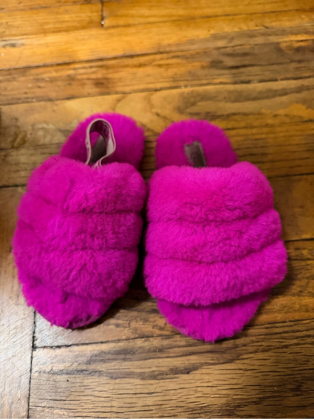 UGG Kids Pink Fuzzy Slippers